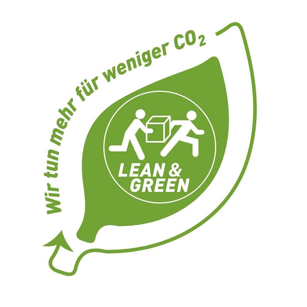 Für unseren Aktionsplan zur Reduzierung von CO2-Emmissionen wurden wir mit dem Lean and Green Award ausgezeichnet.
